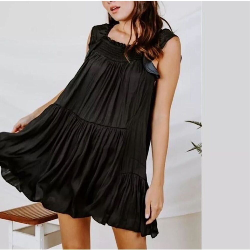 FREE PEOPLE Want Your Love Dress Black Size EUC D114
